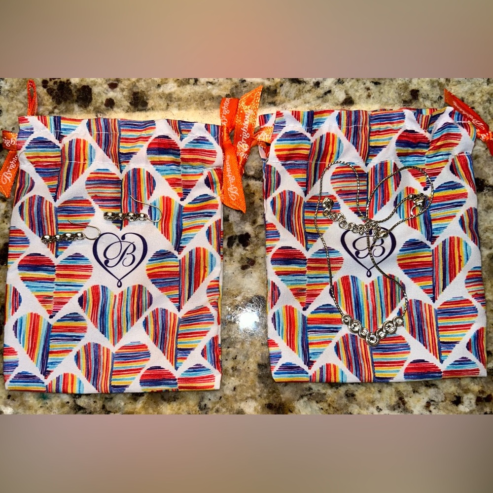 Brighton Infinity Sparkle Earrings AND Necklace - Silver